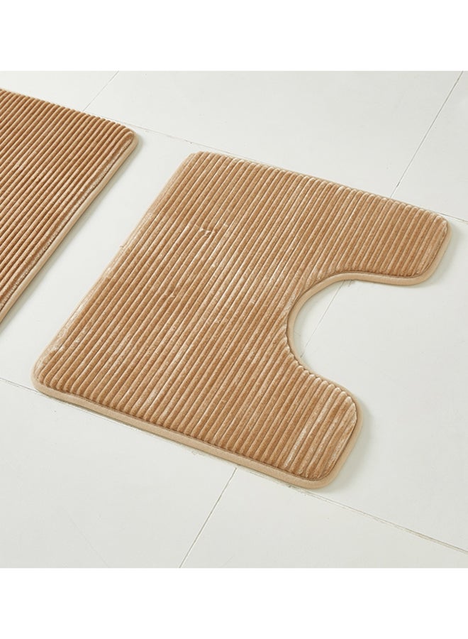 Home Box Set of 2 Luxot Memory Foam Bath and Contour Mat Beige 60x50cm  - Image 2