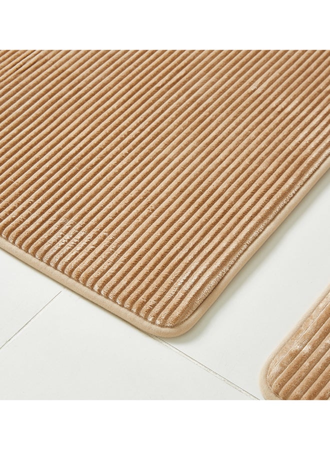 Home Box Set of 2 Luxot Memory Foam Bath and Contour Mat Beige 60x50cm  - Image 3