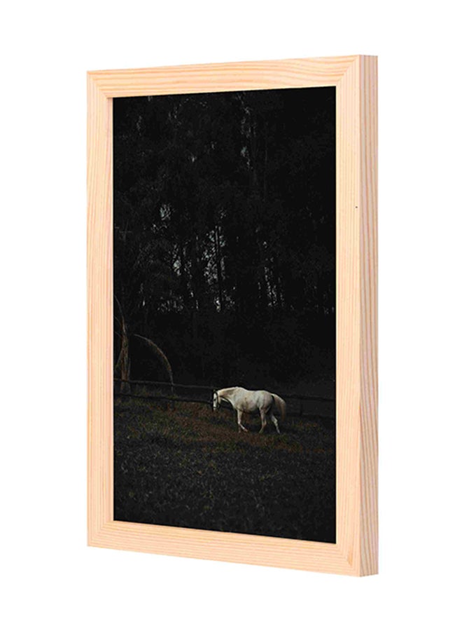 لوحة جدارية مطبوعة بتصميم حصان يقف بجانب سياج خشبي متعدد الألوان 23x33x2Ø³Ù†ØªÙŠÙ…ØªØ± - Image 1