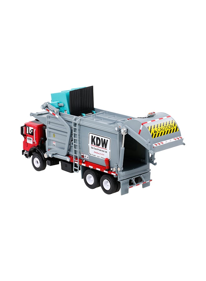 null - Alloy Diecast Barreled Garbage Carrier Truck Waste Material Transporter Vehicle Mod Collector Hobby Toys - Image 1