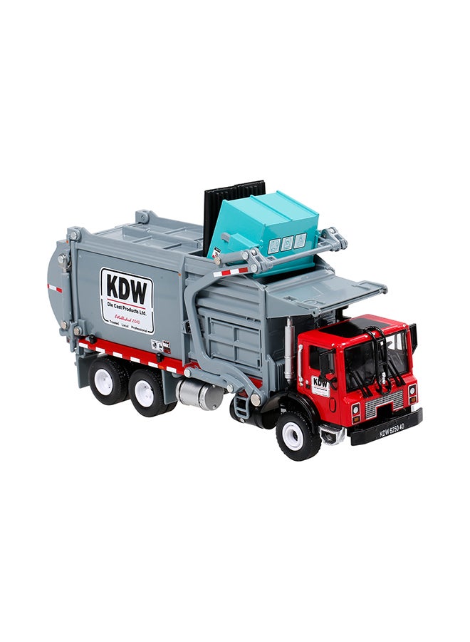 null - Alloy Diecast Barreled Garbage Carrier Truck Waste Material Transporter Vehicle Mod Collector Hobby Toys - Image 1