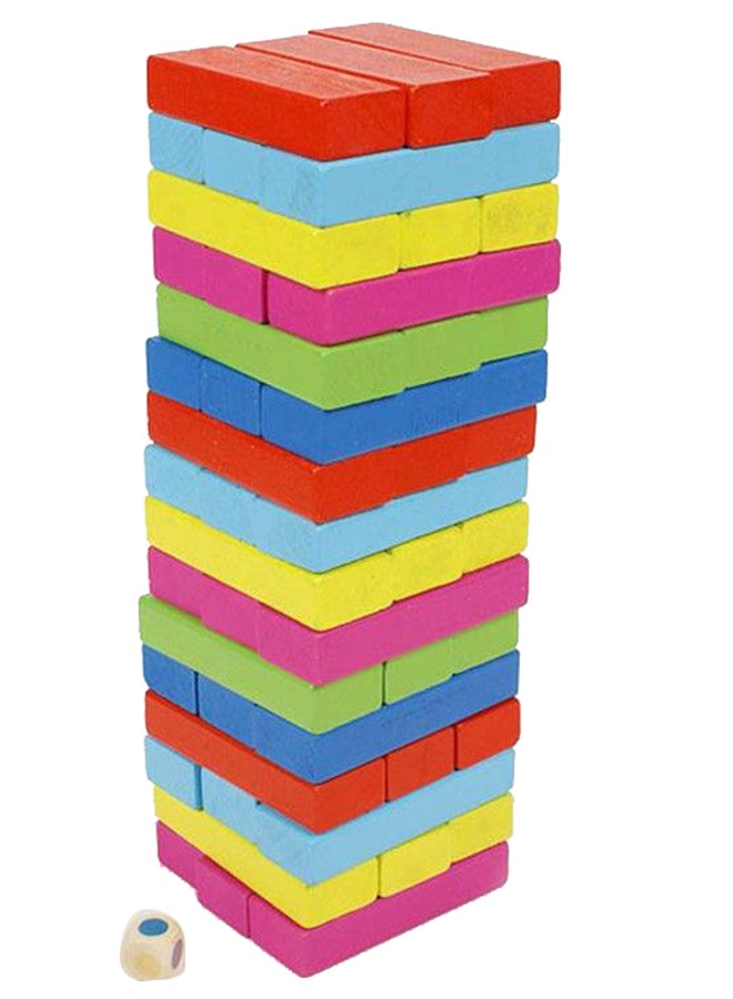 لعبة برج التكديس المنهار من 48 كتلة ملونة - Image 2