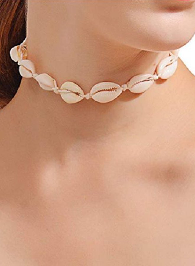 Cowrie Beads Shell Choker Necklace - Image 2