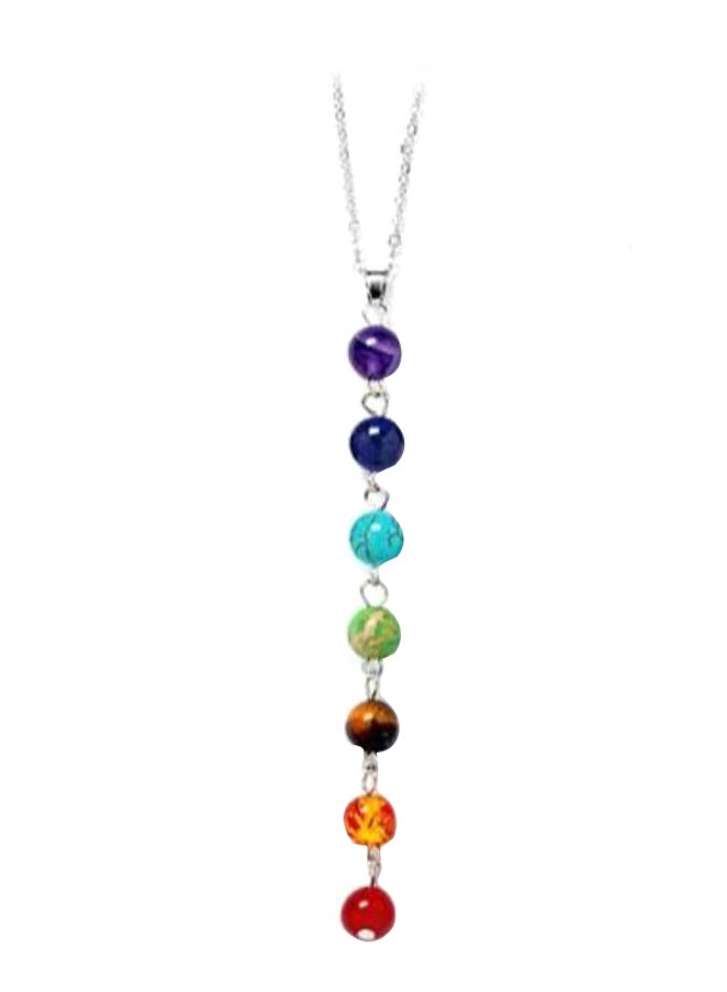 7 Chakra Lava Rock Stone Beads Pendant Necklace - Image 1