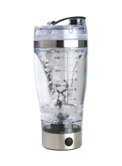 Generic Portable Shaker Mixer For Juices And Protein 450.0 ml l410 Silver/Clear/Black  - Image 1