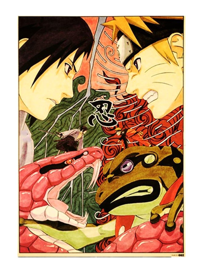 ملصق من ورق الكرافت بتصميم لمسلسل الأنمي Naruto متعدد الألوان 50 x 35سم - Image 1
