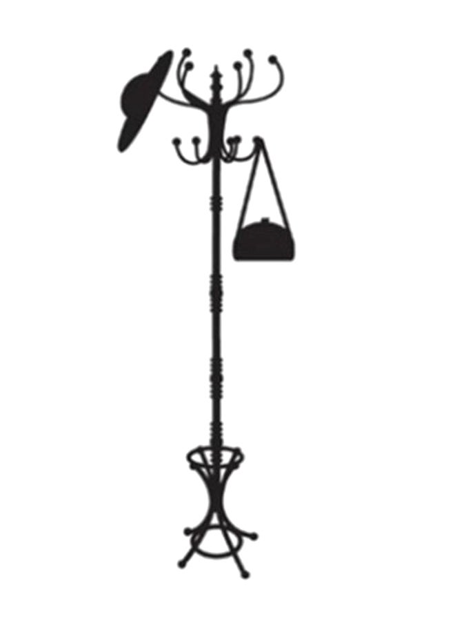Coat Hanger Stand Wall Decal Sticker Black 50 x 70cm - Image 1