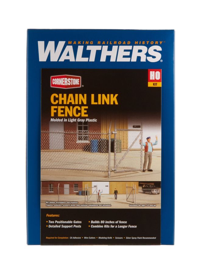 Walthers Cornerstone Plastic Chain Link Fence Model Kit 933-3125 - Image 2