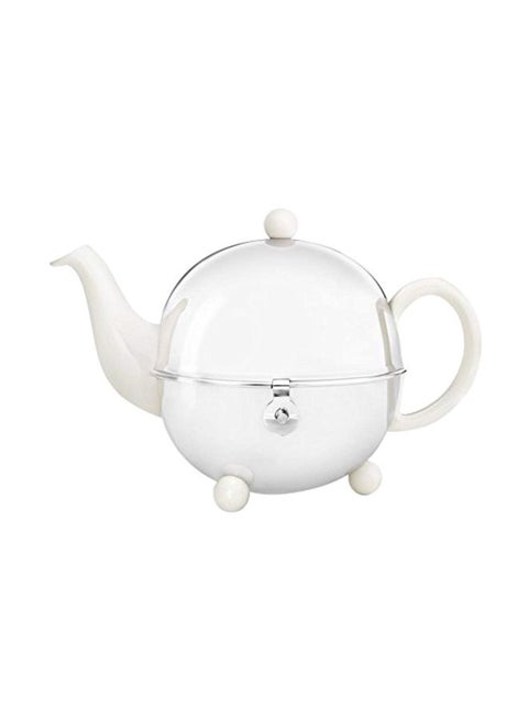 Cosy Teapot With Insulated Shell Silver/White