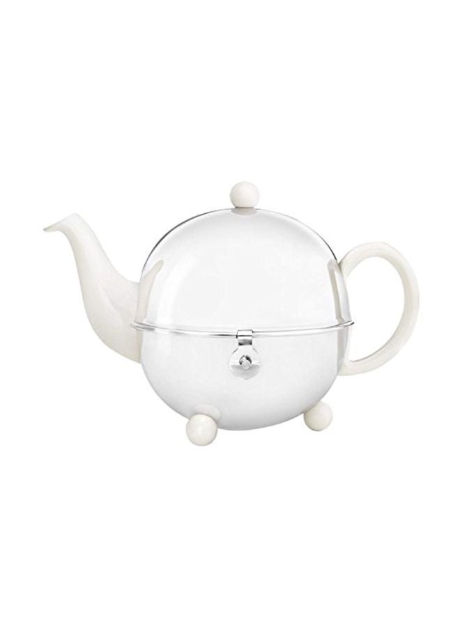 Cosy Teapot With Insulated Shell Silver/White