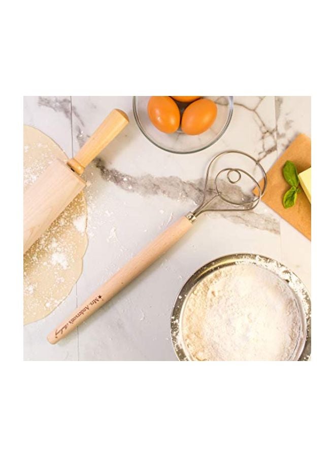 Mrs. Anderson's Baking Baking Dough Whisk Beige/Silver 15inch  - Image 3