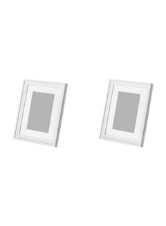 2-Piece Wooden Picture Frame White 8.5x6.5x2inch