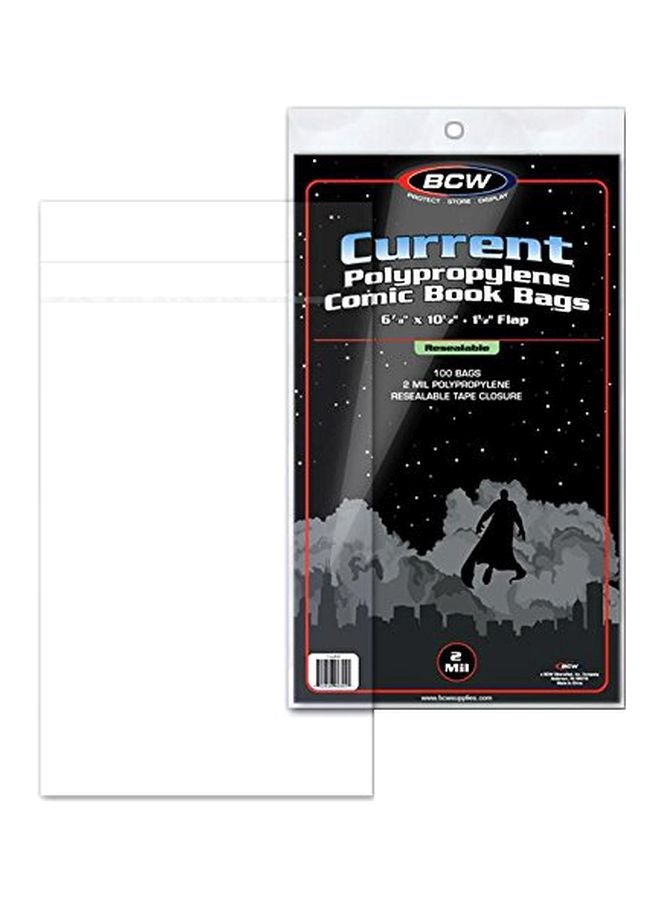 BCW 100-Piece Current Re-Sealable Comic Book Bags