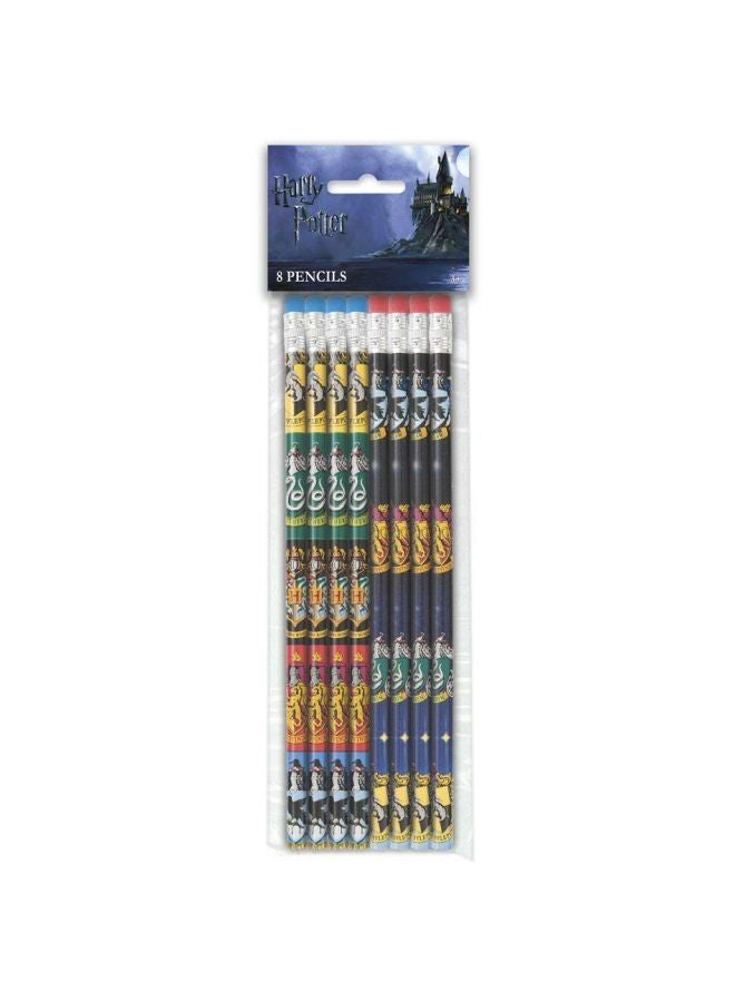 8-Piece Harry Potter Themed Pencil 59069 Black/Green/Yellow