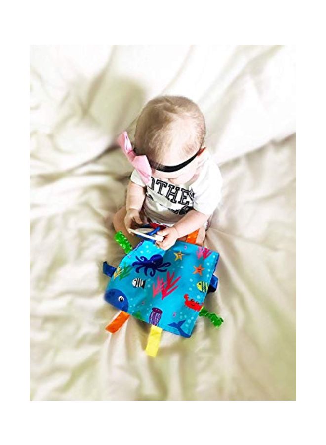 Square Teething Toy With Closed Ribbon Tag
