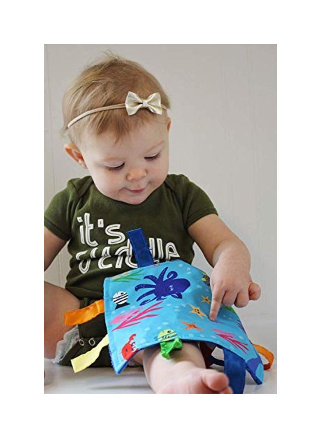 Square Teething Toy With Closed Ribbon Tag