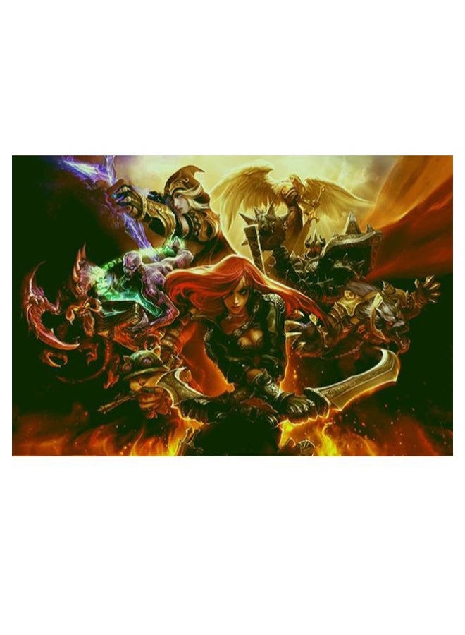 ملصق جداري بتصميم مستوحى من لعبة الفيديو "League Of Legend" متعدد الألوان 50 x 35سم - Image 1