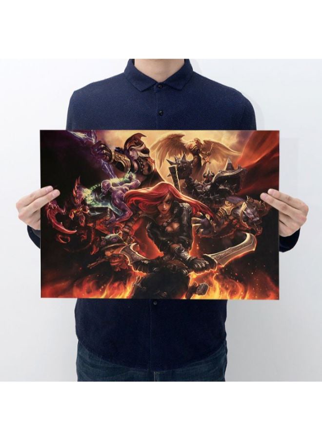 ملصق جداري بتصميم مستوحى من لعبة الفيديو "League Of Legend" متعدد الألوان 50 x 35سم - Image 2