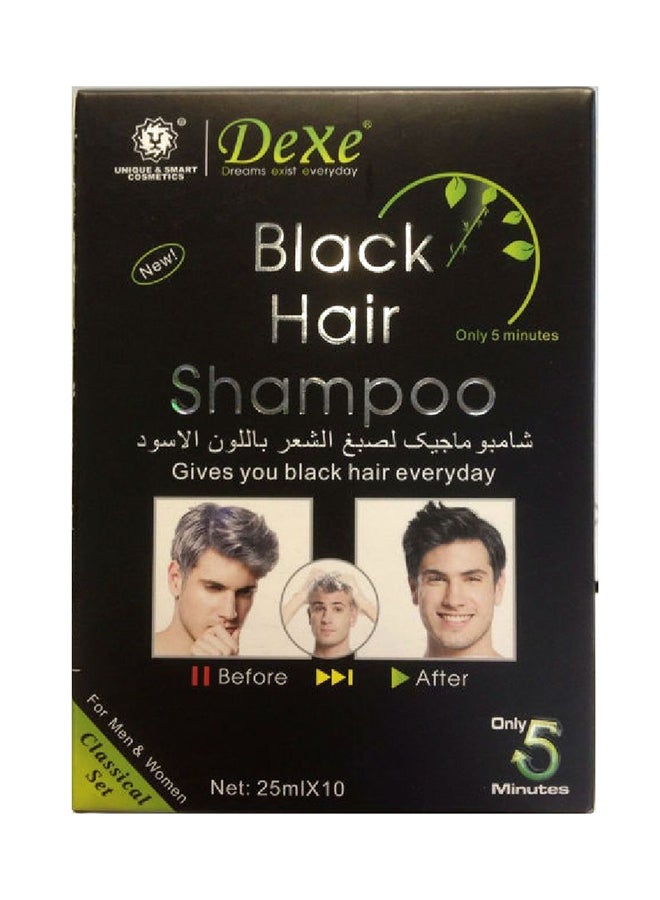 Dexe Pack Of 10 Hair Dye Shampoo Black 250ml - Image 1