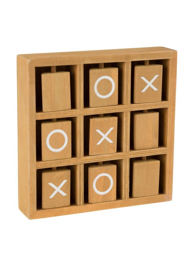 Hey! Play! Wooden Tic-Tac-Toe Spinning Board Game - Image 1