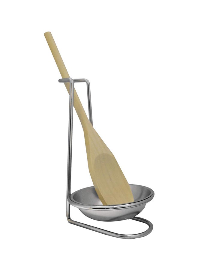Aroma Bakeware - Mixing Spoon With Rest Stand Beige/Silver 7 x 4inch - Image 1