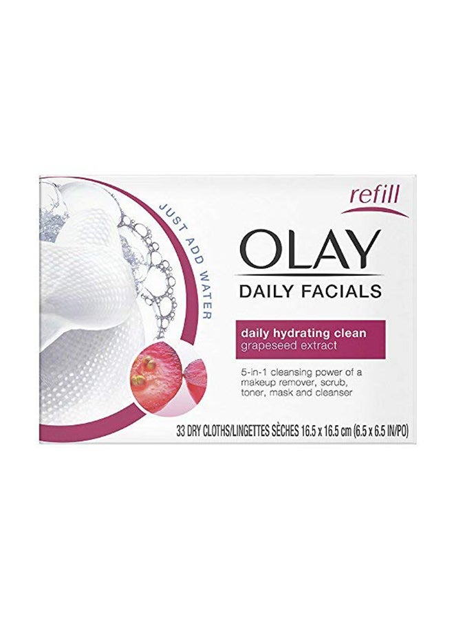 Olay Daily Facial Hydrating Cleansing Cloth White 16.5cm 