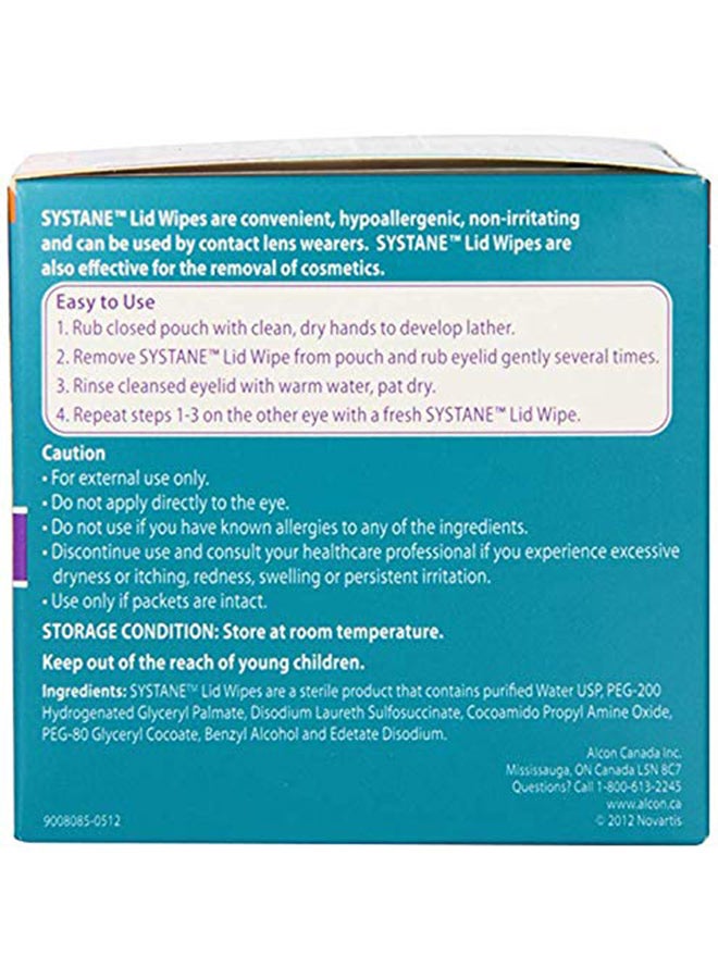 Systane 30-Piece Eyelid Cleansing Wipes White - Image 2