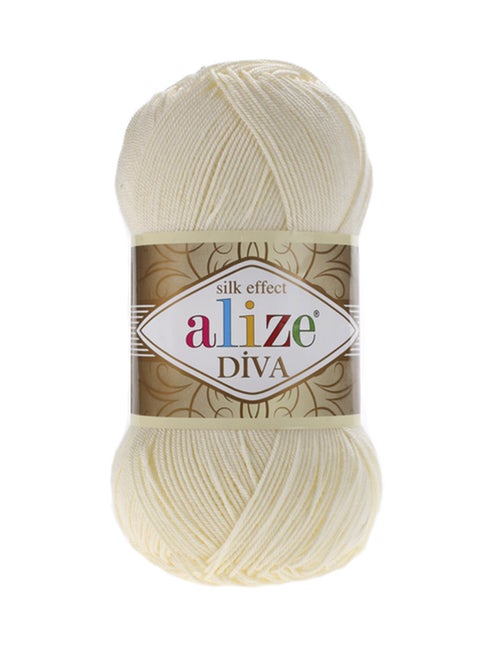 Diva Hand Knitting Yarn Cream 100grams
