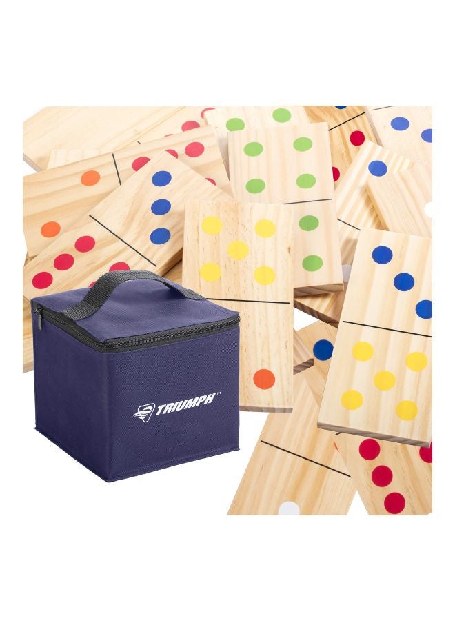 Triumph Sports - 28-Piece Wooden Domino Set With Carry Bag 35-7331-2 - Image 1