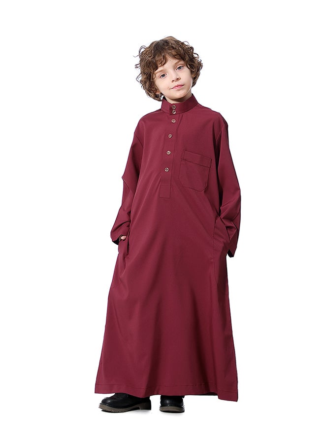 Solid Pattern Abaya Wine red - v1579587325/N33806905V_3