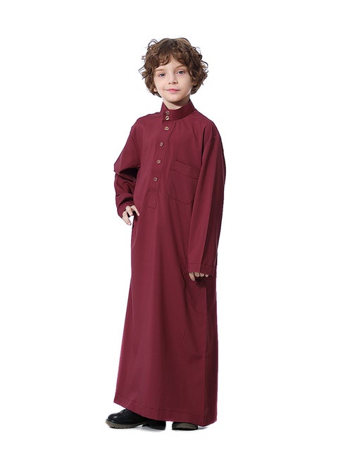 عباية سادة أحمر برغندي