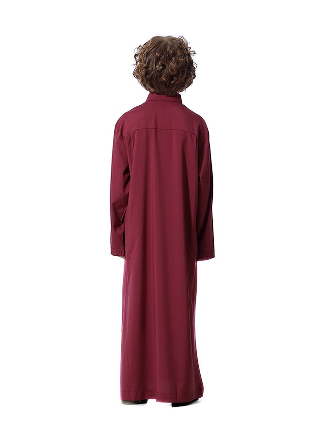 Solid Pattern Abaya Wine red - v1579587326/N33806905V_2