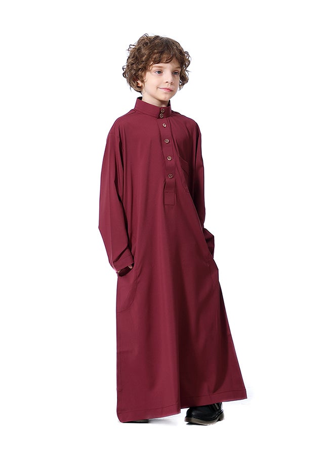 Solid Pattern Abaya Wine red - v1579587327/N33806905V_4