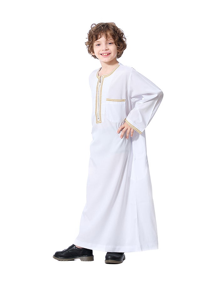 Hanyimidoo Solid Pattern Thobe white  - Image 4