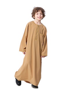 Hanyimidoo Casual Kids Thobe Camel  - Image 4