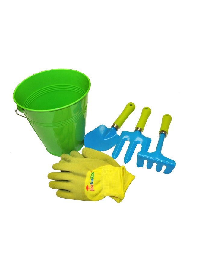 G & F Products Water Pail With Garden Tools Set 10051Green  - Image 1