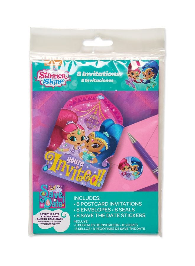 Amscan 8-Piece Greetings Shimmer and Shine Invite Postcards 491653 - Image 3