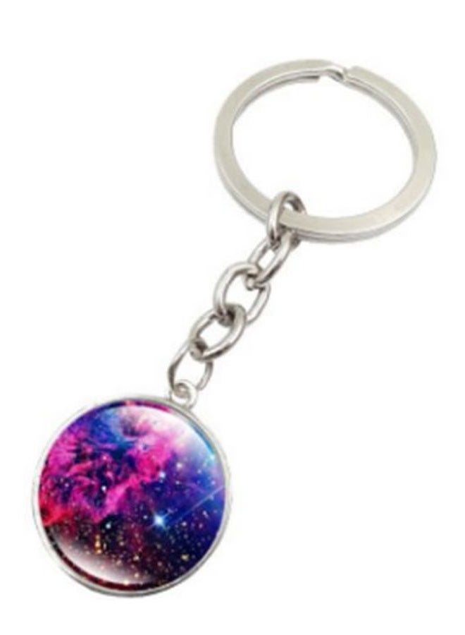 Galaxy Full Moon Pendant Keychain