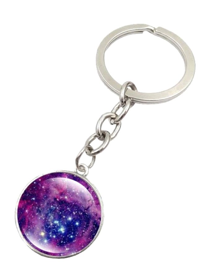 Galaxy Full Moon Pendant Keychain