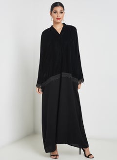 Lace Embellished Abaya Black - v1579595160/N33479625V_1