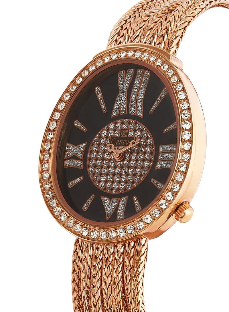جينيفال ساعة يد كوارتز بعقارب مقاومة للماء طراز GBS902RB - مقاس 32 مم - لون ذهبي للنساء - Image 2