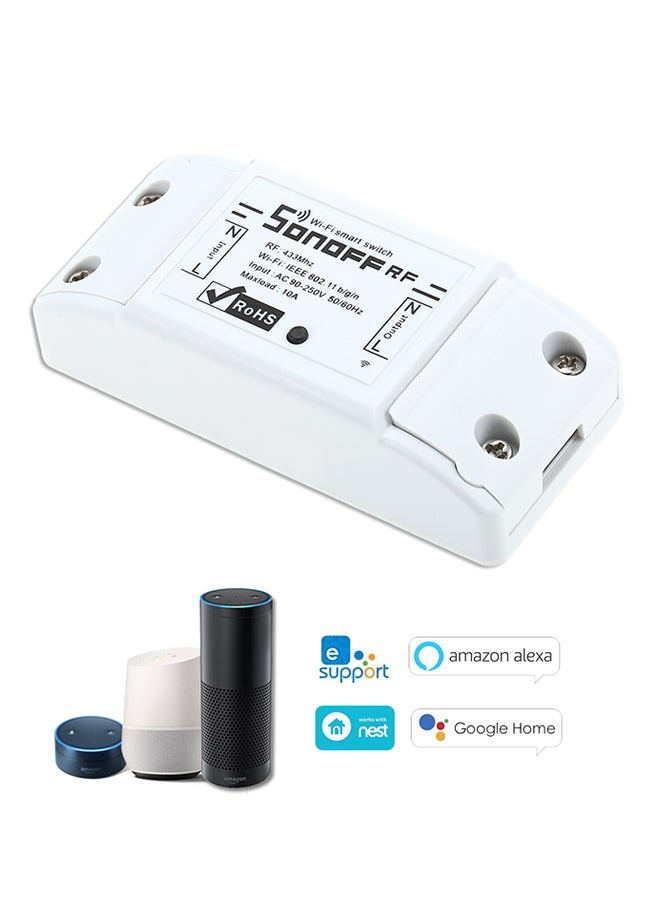 SONOFF Rf 433Mhz 10A/2200W Wireless Switch With Timing Function Remote Controller White 0.054kg - Image 2