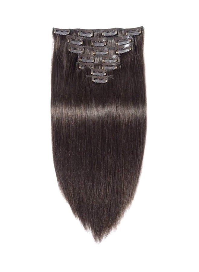 فولي وصلات شعر تُثبت بمشبك بقصة مسترسلة مكونة من 7 قطع بني 16بوصة - Image 1