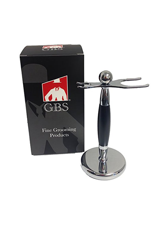 G.B.S Shaving Brush And Razor Stand Black/Silver 2x4x2.8inch