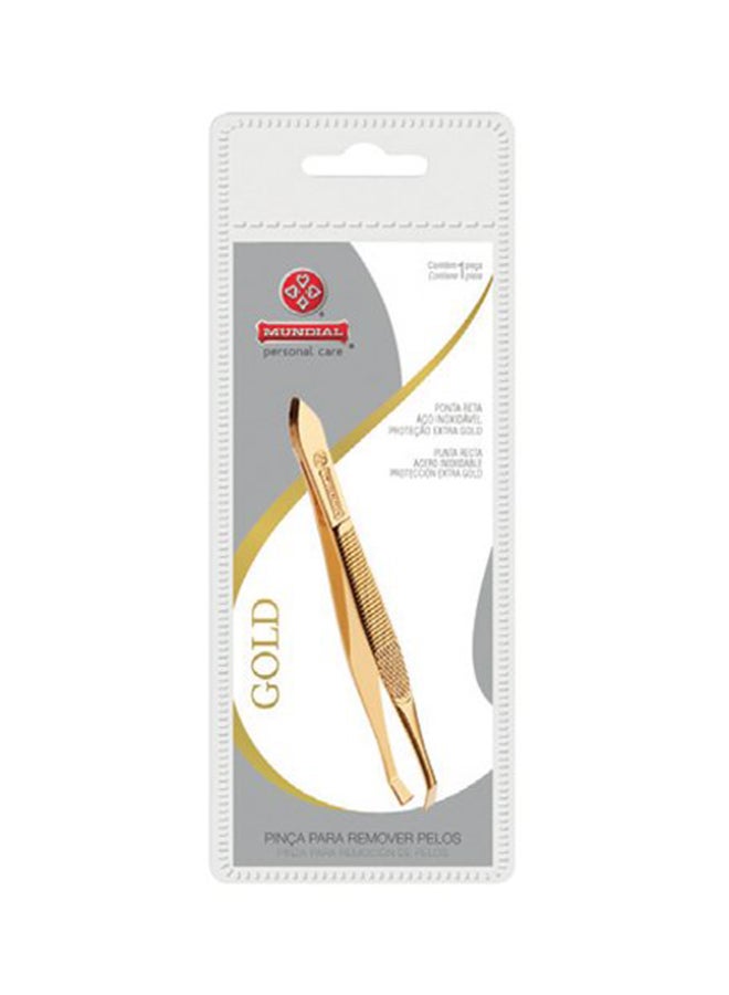 Mundial Stainless Steel Tweezers Gold 