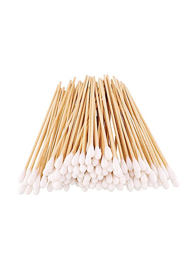 kangbaobei 200-Piece Long Wooden Cotton Swabs Set Brown/White 2x4x2.8inch  - Image 1