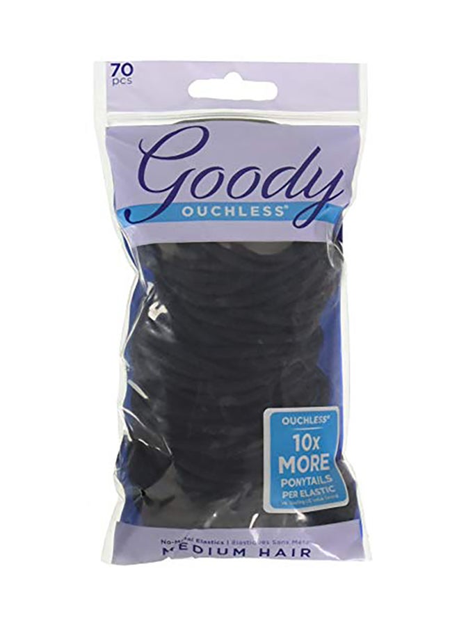 قودي  مجموعة ربطات شعر مطاطية مكونة من 70 قطعة أسود - Image 1