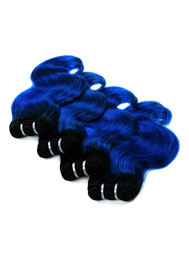 FASHION LINE 4-Piece Brazilian Hair Extension Set Blue/Black 8inch - Image 1