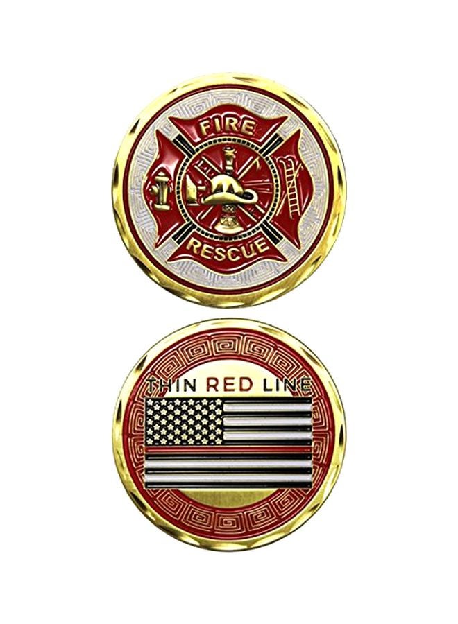Fire Department Thin Red Line Challenge Coin
