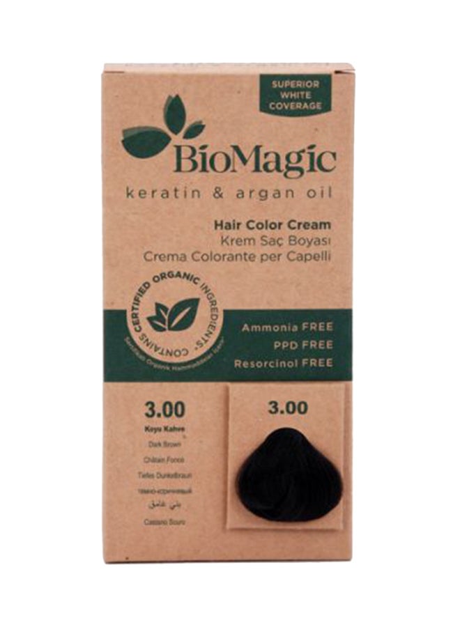 BIOMAGIC Permanent Hair Color 3/00 Dark Brown 60ml 